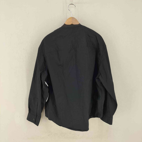 ザラ ZARA コットンナイロン カラーレスジャケット メンズ import:M