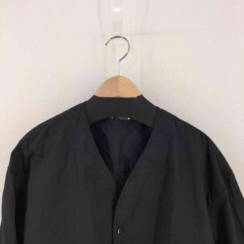 ザラ ZARA コットンナイロン カラーレスジャケット メンズ import:M