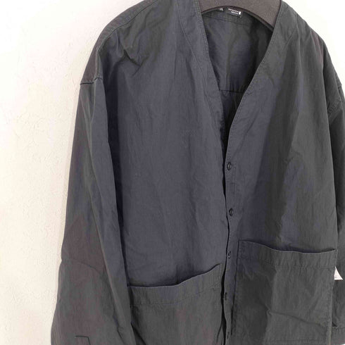 ザラ ZARA コットンナイロン カラーレスジャケット メンズ import:M