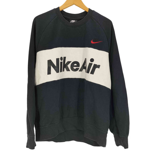 ナイキ NIKE 20SS ロゴ スウッシュ 刺繍 Air ライン プリント 裏起毛 クルーネック スウェット メンズ import:XL