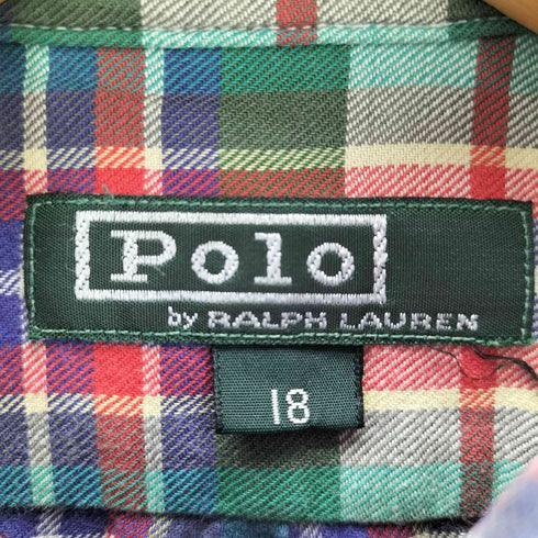 ポロバイラルフローレン Polo by RALPH LAUREN L/S スモールポニー刺繍チェック柄BDシャツ レディース 18