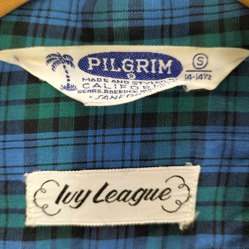 ピルグリム PILGRIM L/S チェック柄 開襟BDシャツ ボックスシルエット メンズ JPN:S