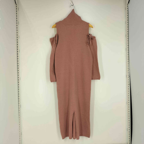 MUGUET open shoulder ribbon op オープンショルダー リボン ニットワンピース レディース FREE