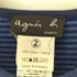 アニエスベー agnes b. PARIS 07AW フランス製 ボーダー ボタンカーディガン レディース JPN:2