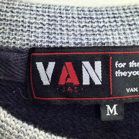 ヴァンヂャケット VAN JAC 前V ラグランスリーブ プリント クルーネックスウェット メンズ import:M