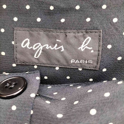 アニエスベー agnes b. PARIS フランス製 ドット サイドボタン プリーツスカート レディース 36