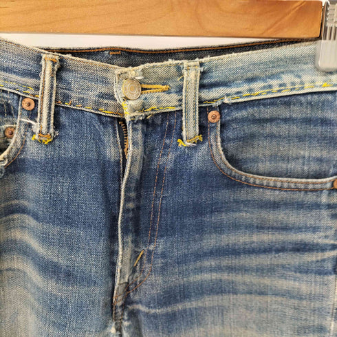 リーバイス Levis 90S 99年製 USA製 ボタン裏J38 ビッグE 555 ダメージデニム 雰囲気 グランジ ステッチ メンズ W28 L32