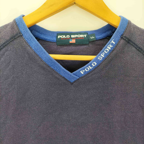 ポロスポーツラルフローレン POLO SPORT RALPH LAUREN 襟ロゴ VネックラグランTシャツ メンズ JPN:L