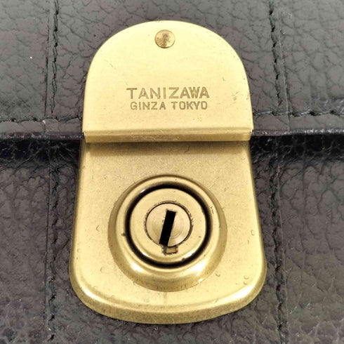 TANIZAWA フェイクキーロック レザーブリーフケース メンズ
