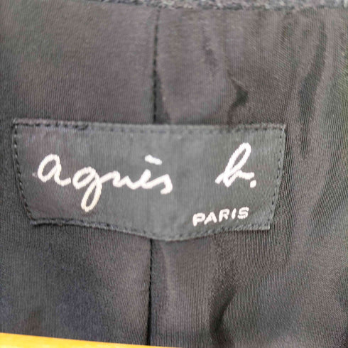 アニエスベー agnes b. PARIS フランス製 ウール ストレッチ テーラードジャケット レディース JPN:38