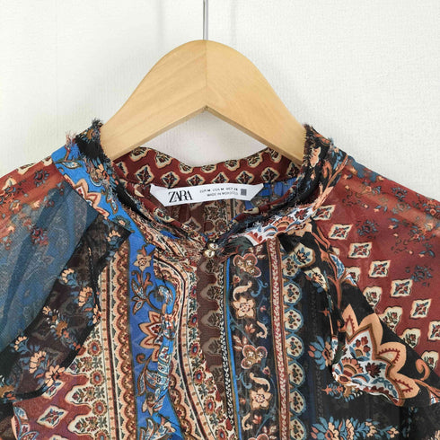 ザラ ZARA PATCHWORK PRINT BLOUSE レディース import:M