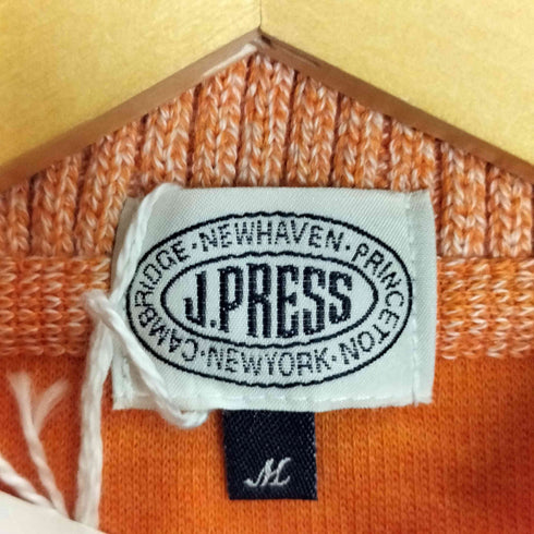 ジェイプレス J.PRESS ロゴ刺繍 ハーフボタン ハイネック コットンニット メンズ import:M
