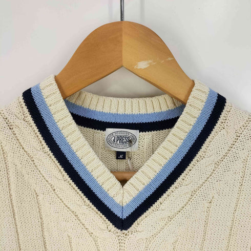 ジェイプレス J.PRESS Vネック チルデン ケーブル ニット ベスト メンズ import:M