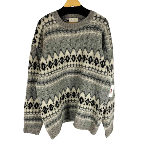 エディーバウアー Eddie Bauer 90-00s 総柄 ウールニットセーター メンズ import:XL