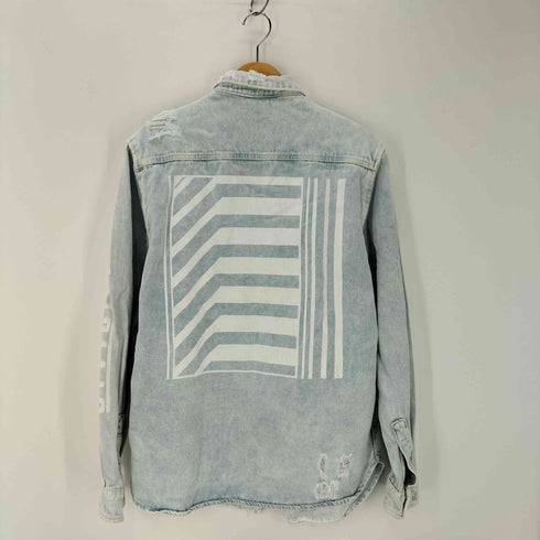 ザラ ZARA ダメージデニムウエスタンシャツ メンズ JPN:XL