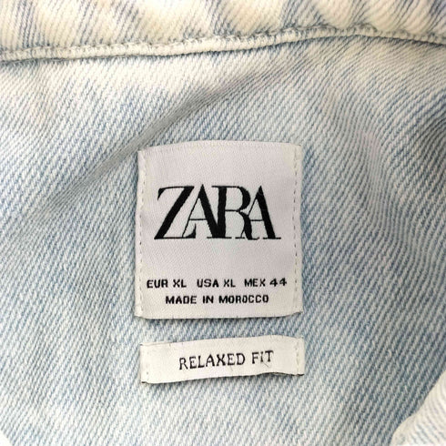 ザラ ZARA ダメージデニムウエスタンシャツ メンズ JPN:XL
