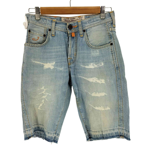 ヤコブコーエン JACOB COHEN イタリア製 RARE LUXURY DENIM リネン混 ダメージ リペア 加工 デニム ショーツ メンズ 29