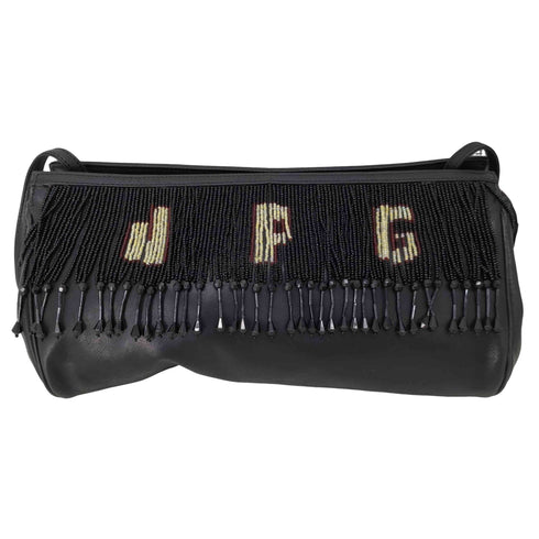 ジャンポールゴルチエ Jean Paul GAULTIER JPGロゴ ビーズ装飾 フリンジレザーショルダーバッグ OLD オールド レディース