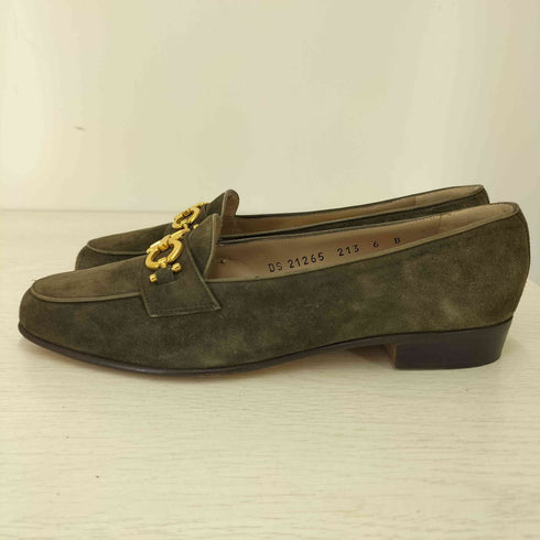 サルヴァトーレフェラガモ Salvatore Ferragamo ベロアフラットシューズ レディース