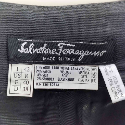 サルヴァトーレフェラガモ Salvatore Ferragamo イタリア製 レーヨンスラックスパンツ レディース FR:42-44