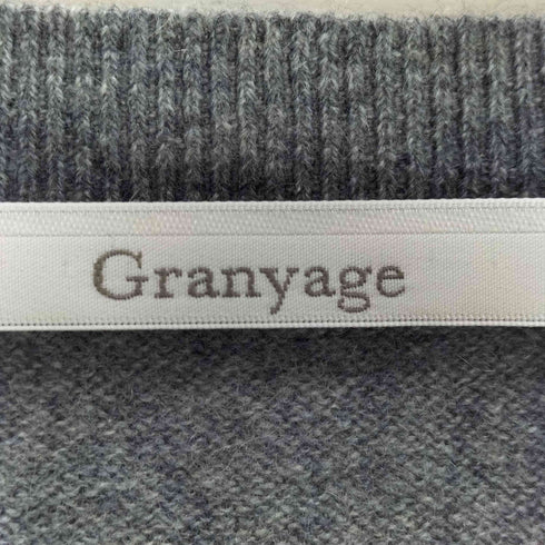 グランヤージュ Granyage カシミヤクルーネックカーディガン レディース DE:38