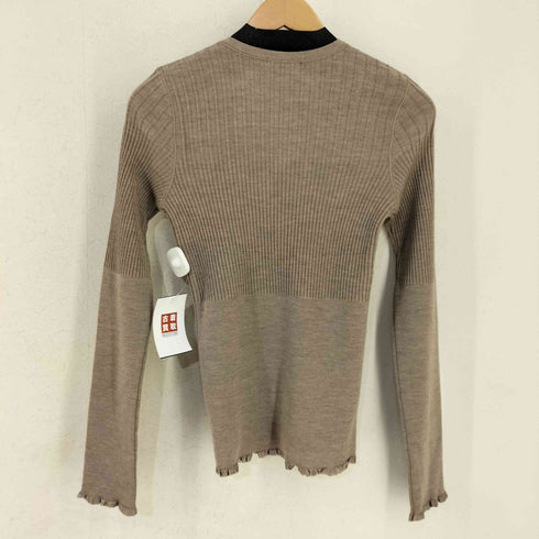 ポールカ PAULE KA MADE IN ITALY シルクリブ切替 メリノウール タイトカーディガン レディース import:M
