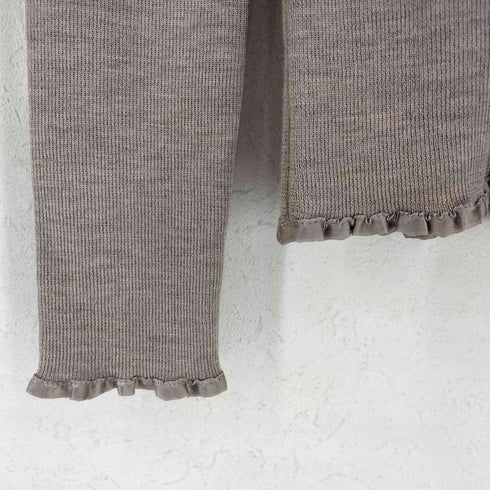 ポールカ PAULE KA MADE IN ITALY シルクリブ切替 メリノウール タイトカーディガン レディース import:M