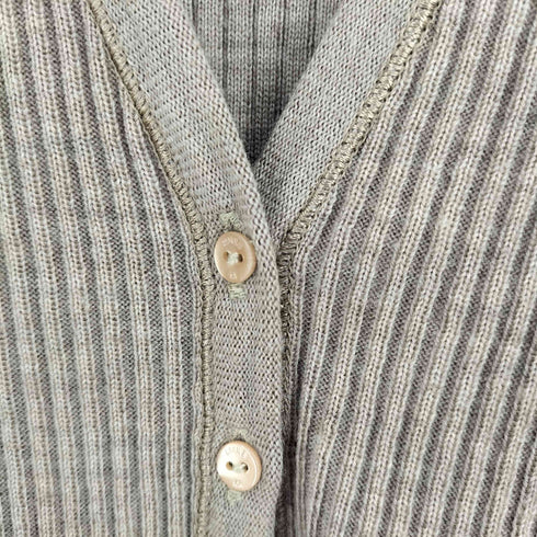 ポールカ PAULE KA MADE IN ITALY シルクリブ切替 メリノウール タイトカーディガン レディース import:M
