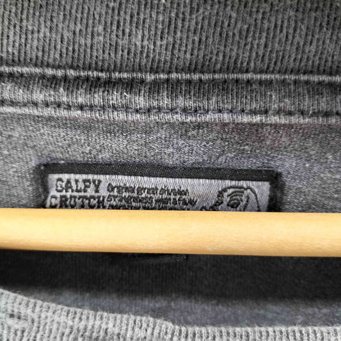 ガルフィー GALFY ロゴワッペン ダメージ加工L/Sカットソー ピグメント 韓国 ストリート メンズ 中型犬/M
