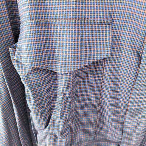 メゾンミハラヤスヒロ Maison MIHARA YASUHIRO 比翼 スナップボタン ベルテッド ロングチェックシャツ メンズ