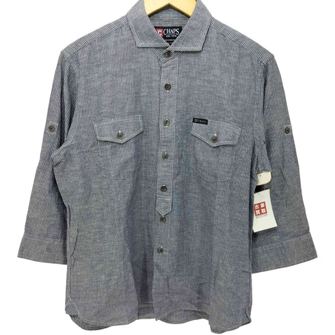チャップスラルフローレン CHAPS RALPH LAUREN 90S ストライプ柄 七分丈 ワークシャツ メンズ JPN:L