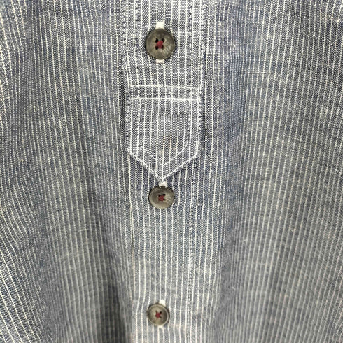 チャップスラルフローレン CHAPS RALPH LAUREN 90S ストライプ柄 七分丈 ワークシャツ メンズ JPN:L