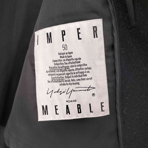 ヨウジヤマモト Yohji Yamamoto IMPER MEABLE トグルボタン ウールフーデッドコート メンズ JPN:50
