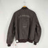 アルファインダストリーズ ALPHA INDUSTRIES U.S.AIR FORCE エンボス加工 刺繍 レザー フライトジャケット MA-1 メンズ import:XL