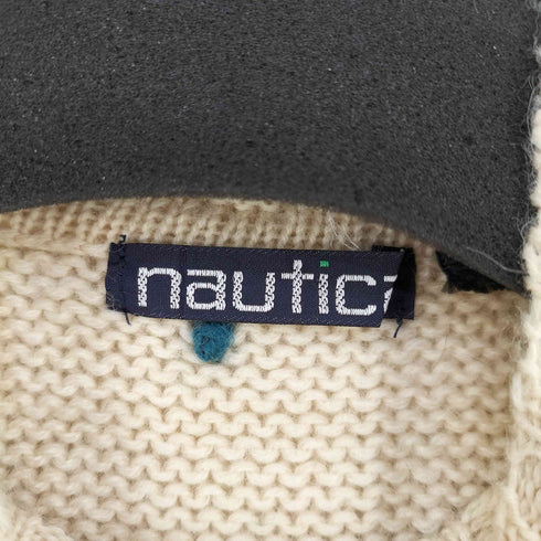 ノーティカ NAUTICA 90s MADE IN HONG KONG 雉 デザイン モックネックウールニット バーズアイ メンズ import:M