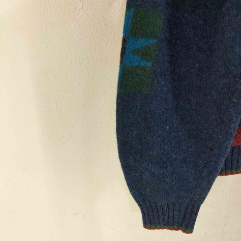ウールリッチ WOOLRICH 90s HANDFRAMED カントリー柄 デザインウールニット メンズ import:L