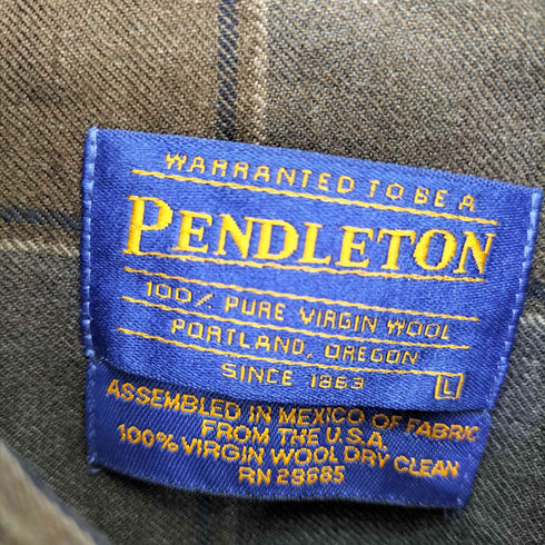ペンドルトン PENDLETON メキシコ製 ウール チェックシャツ メンズ import:L
