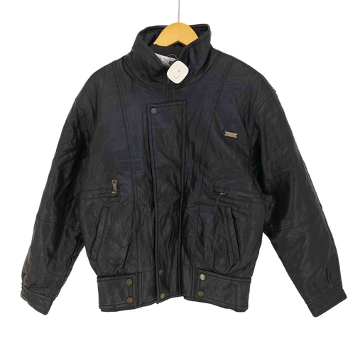 LULUSWINGS フェイクレザー スナップ ジップアップジャケット レディース import:S