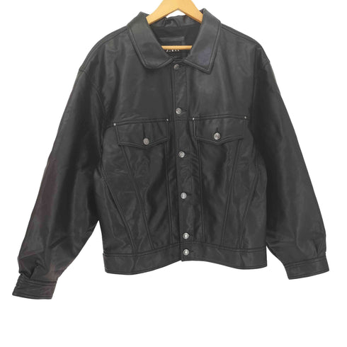 ザラ ZARA フェイクレザー トラッカージャケット メンズ USA L
