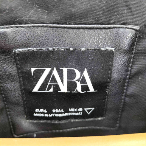 ザラ ZARA フェイクレザー トラッカージャケット メンズ USA L