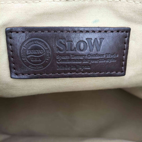 スロウ SLOW レザーショルダーバッグ キャンパス地 メンズ