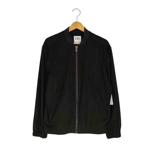 ザラ ZARA フェイクスエード ジップアップジャケット MA-1 ブルゾン メンズ import:M
