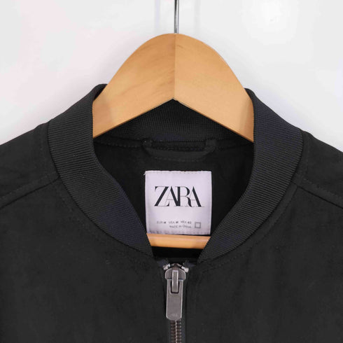 ザラ ZARA フェイクスエード ジップアップジャケット MA-1 ブルゾン メンズ import:M