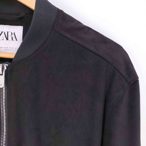 ザラ ZARA フェイクスエード ジップアップジャケット MA-1 ブルゾン メンズ import:M