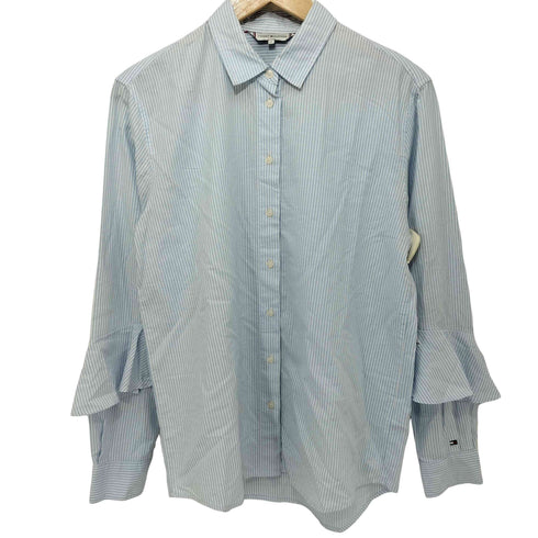トミーヒルフィガー TOMMY HILFIGER Pames Frill Long Sleeve Striped Blouse レディース 6
