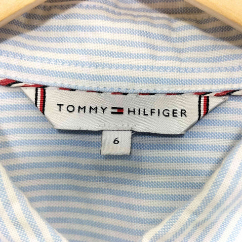 トミーヒルフィガー TOMMY HILFIGER Pames Frill Long Sleeve Striped Blouse レディース 6
