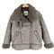ザラ ZARA B-3 フェイクムートン FAUX LEATHER SHEARLING DOUBLE-FACED BIKER JACKET レディース import:XS