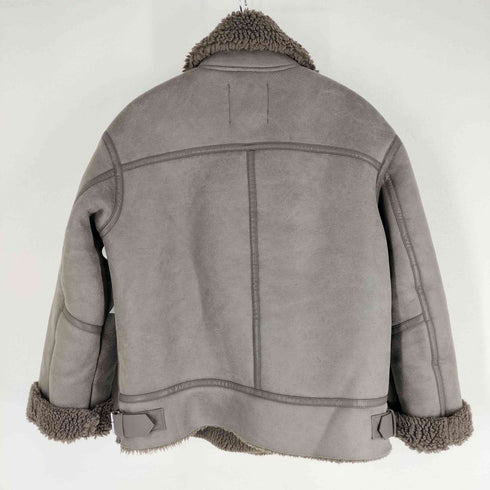 ザラ ZARA B-3 フェイクムートン FAUX LEATHER SHEARLING DOUBLE-FACED BIKER JACKET レディース import:XS