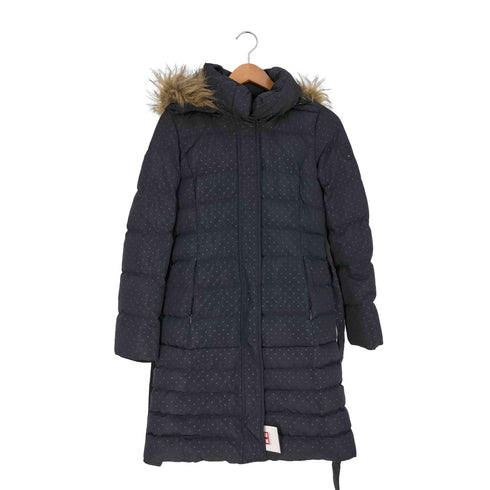 トミーヒルフィガー TOMMY HILFIGER フェイクファー付き ドット柄 ダウンコート レディース import:S