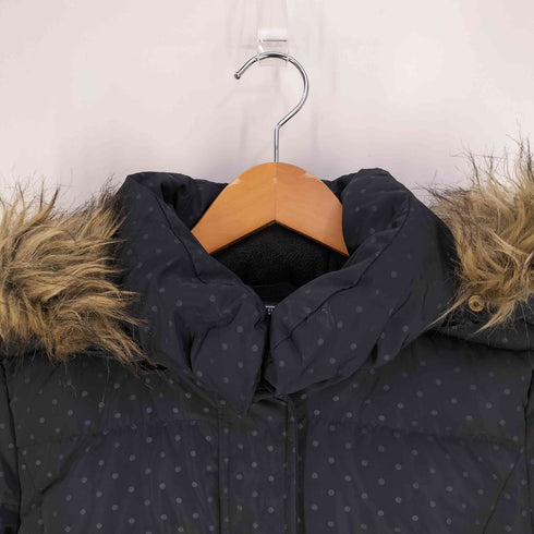トミーヒルフィガー TOMMY HILFIGER フェイクファー付き ドット柄 ダウンコート レディース import:S